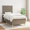Image de Sommier À Lattes De Lit Avec Matelas Taupe 90x190 Cm Tissu Vidaxl