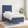 Image de Sommier À Lattes De Lit Avec Matelas Bleu 90x200 Cm Tissu Vidaxl