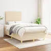 Image de Sommier À Lattes De Lit Avec Matelas Crème 120x200 Cm Tissu Vidaxl