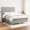 Image de Sommier À Lattes De Lit Avec Matelas Gris Clair 140x190cm Tissu Vidaxl