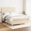 Image de Sommier À Lattes De Lit Avec Matelas Crème 140x190 Cm Tissu Vidaxl