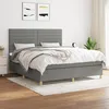 Image de Sommier À Lattes De Lit Avec Matelas Gris Foncé 160x200cm Tissu Vidaxl