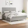 Image de Sommier À Lattes De Lit Avec Matelas Gris Clair 180x200cm Tissu Vidaxl