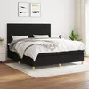 Image de Sommier À Lattes De Lit Avec Matelas Noir 180x200 Cm Tissu Vidaxl