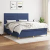 Image de Sommier À Lattes De Lit Avec Matelas Bleu 180x200 Cm Tissu Vidaxl