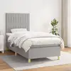 Image de Sommier À Lattes De Lit Avec Matelas Gris Clair 90x200 Cm Tissu Vidaxl