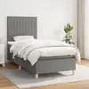 Image de Sommier À Lattes De Lit Avec Matelas Gris Foncé 100x200cm Tissu Vidaxl