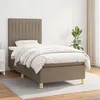 Image de Sommier À Lattes De Lit Avec Matelas Taupe 100x200 Cm Tissu Vidaxl