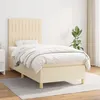 Image de Sommier À Lattes De Lit Avec Matelas Crème 100x200 Cm Tissu Vidaxl