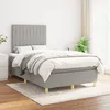 Image de Sommier À Lattes De Lit Avec Matelas Gris Clair 120x200cm Tissu Vidaxl