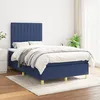 Image de Sommier À Lattes De Lit Avec Matelas Bleu 120x200 Cm Tissu Vidaxl
