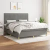 Image de Sommier À Lattes De Lit Avec Matelas Gris Foncé 160x200cm Tissu Vidaxl
