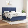 Image de Sommier À Lattes De Lit Avec Matelas Bleu 160x200 Cm Tissu Vidaxl