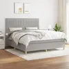 Image de Sommier À Lattes De Lit Avec Matelas Gris Clair 180x200cm Tissu Vidaxl