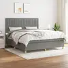 Image de Sommier À Lattes De Lit Avec Matelas Gris Foncé 180x200cm Tissu Vidaxl