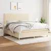 Image de Sommier À Lattes De Lit Avec Matelas Crème 180x200 Cm Tissu Vidaxl