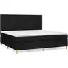 Image de Sommier À Lattes De Lit Avec Matelas Noir 200x200 Cm Tissu Vidaxl