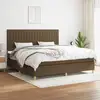 Image de Sommier À Lattes De Lit Avec Matelas Marron Foncé 200x200 Cm Vidaxl