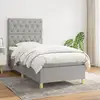 Image de Sommier À Lattes De Lit Avec Matelas Gris Clair 80x200 Cm Tissu Vidaxl