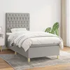 Image de Sommier À Lattes De Lit Et Matelas Gris Clair 90x190 Cm Tissu Vidaxl