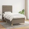 Image de Sommier À Lattes De Lit Avec Matelas Taupe 90x190 Cm Tissu Vidaxl