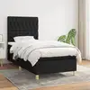 Image de Sommier À Lattes De Lit Avec Matelas Noir 90x200 Cm Tissu Vidaxl