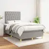 Image de Sommier À Lattes De Lit Avec Matelas Gris Clair 120x200cm Tissu Vidaxl