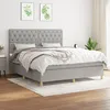Image de Sommier À Lattes De Lit Avec Matelas Gris Clair 160x200cm Tissu Vidaxl