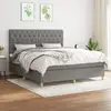 Image de Sommier À Lattes De Lit Avec Matelas Gris Foncé 160x200cm Tissu Vidaxl