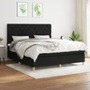 Image de Sommier À Lattes De Lit Avec Matelas Noir 160x200 Cm Tissu Vidaxl