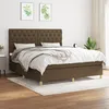 Image de Sommier À Lattes De Lit Avec Matelas Marron Foncé 160x200 Cm Vidaxl