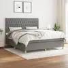 Image de Sommier À Lattes De Lit Avec Matelas Gris Foncé 180x200cm Tissu Vidaxl
