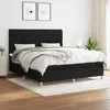 Image de Sommier À Lattes De Lit Avec Matelas Noir 180x200 Cm Tissu Vidaxl