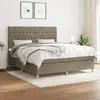 Image de Sommier À Lattes De Lit Avec Matelas Taupe 180x200 Cm Tissu Vidaxl
