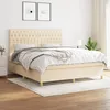 Image de Sommier À Lattes De Lit Avec Matelas Crème 180x200 Cm Tissu Vidaxl