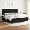 Image de Sommier À Lattes De Lit Avec Matelas Noir 200x200 Cm Tissu Vidaxl