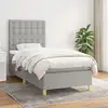 Image de Sommier À Lattes De Lit Et Matelas Gris Clair 90x190 Cm Tissu Vidaxl