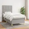Image de Sommier À Lattes De Lit Avec Matelas Gris Clair 90x200 Cm Tissu Vidaxl