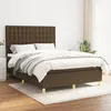 Image de Sommier À Lattes De Lit Avec Matelas Marron Foncé 140x190 Cm Vidaxl