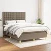 Image de Sommier À Lattes De Lit Avec Matelas Taupe 140x190 Cm Tissu Vidaxl