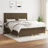 Image de Sommier À Lattes De Lit Avec Matelas Marron Foncé 160x200 Cm Vidaxl