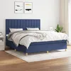 Image de Sommier À Lattes De Lit Avec Matelas Bleu 160x200 Cm Tissu Vidaxl