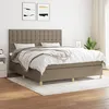 Image de Sommier À Lattes De Lit Avec Matelas Taupe 180x200 Cm Tissu Vidaxl