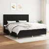 Image de Sommier À Lattes De Lit Avec Matelas Noir 200x200 Cm Tissu Vidaxl