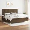 Image de Sommier À Lattes De Lit Avec Matelas Marron Foncé 200x200 Cm Vidaxl