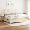 Image de Sommier À Lattes De Lit Avec Matelas Crème 200x200 Cm Tissu Vidaxl