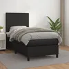 Image de Sommier À Lattes De Lit Avec Matelas Noir 80x200cm Similicuir Vidaxl