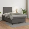 Image de Sommier À Lattes De Lit Avec Matelas Gris 120x200 Cm Similicuir Vidaxl