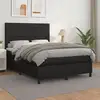 Image de Sommier À Lattes De Lit Avec Matelas Noir 140x190 Cm Similicuir Vidaxl