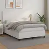 Image de Sommier À Lattes De Lit Avec Matelas Blanc 140x190cm Similicuir Vidaxl